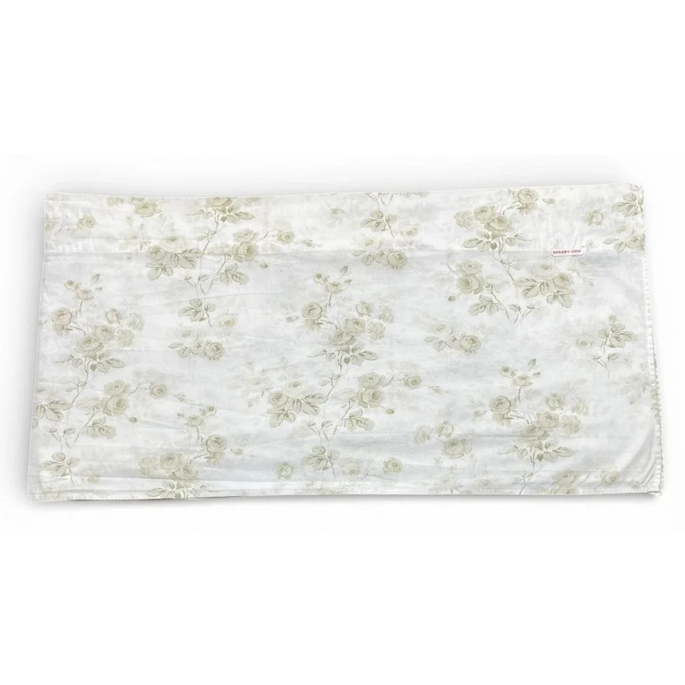 Rachel Ashwell Shabby Chic Couture Valance Silver Roses on Sage White 108x15